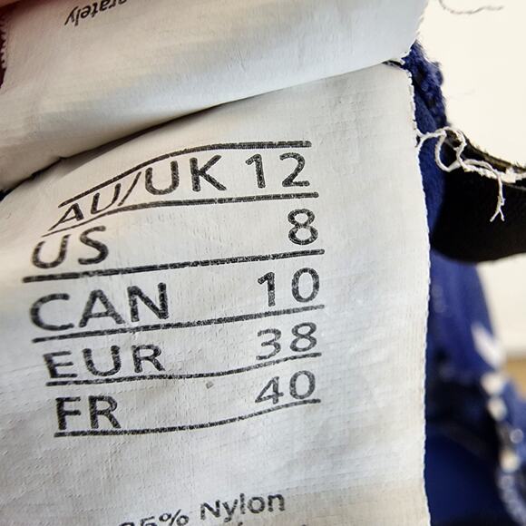 Niptuck One Piece Swim Suit Size 8 Blue White Striped Multi Fit Cup Ruched Waist - Picture 10 of 10